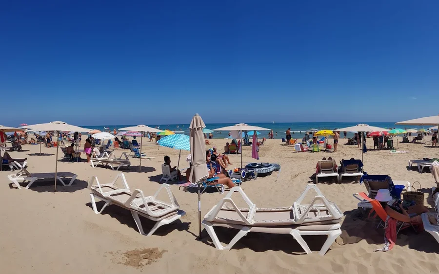 Loungers at Gandía Beach